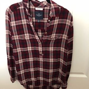 American Eagle half button down flannel